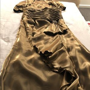 Designer dress in gold with shawl